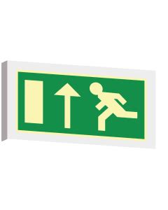 Pictogram Nooduitgang Rechtdoor Links Aluminium Bord