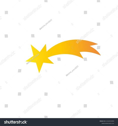 Shooting Star Icon Yellow Vector Graphics Stock Vector Royalty Free