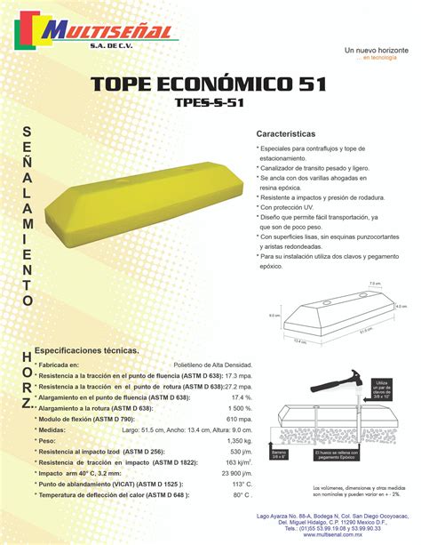 Topes de polietileno Multiseñal SA de CV