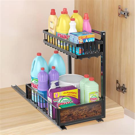 Under Sink Organizers 2 Tier Kitchen Under Sink Organizer Storage