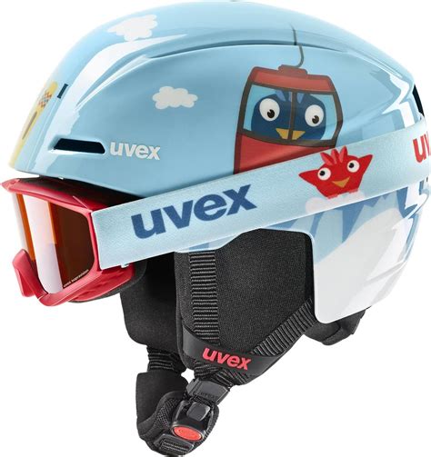 Kask Dzieci Cy Z Goglami Uvex Viti Set Light Blue Birdy Cm