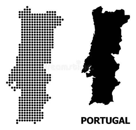 Pixelated Portugal Map Stock Vector Illustration Of Geographic