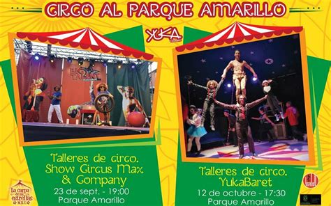 Circo Al Parque Amarillo De Pizarra Con La Carpa De Las Estrellas