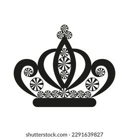 Royal Crown Silhouette Logo Flat Design Stock Vector (Royalty Free ...