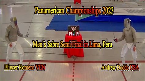 Panamerican Championships Fencing Sabre Mens Lima Peru 2023 Semi Final