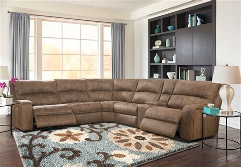 Polaris 6 Piece Power Reclining Sectional With Power Headrests And Usb