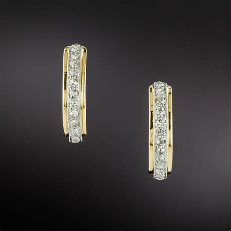 Estate Diamond Hoop Earrings