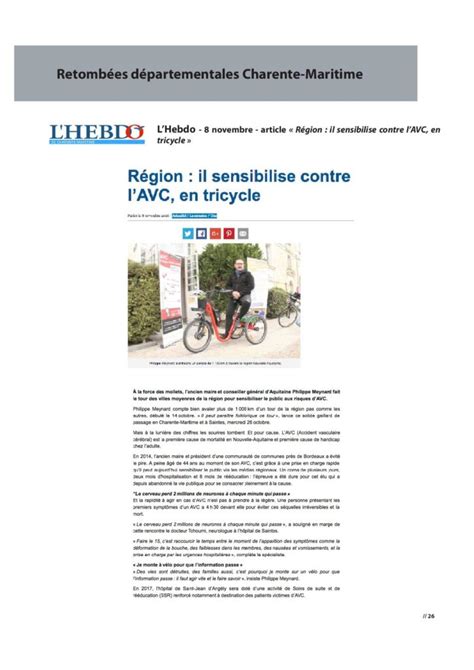 Je Marche Avc Il Sensibilise Contre L Avc En Tricycle