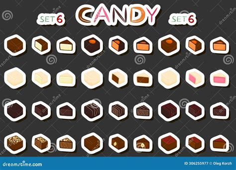 Illustration on Theme Beautiful Big Set Sweet Chocolate Candy Bonbon ...