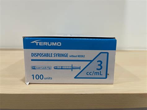 Terumo Disposable Syringe Without Needle 3cc ML Luer Lock Tip 100