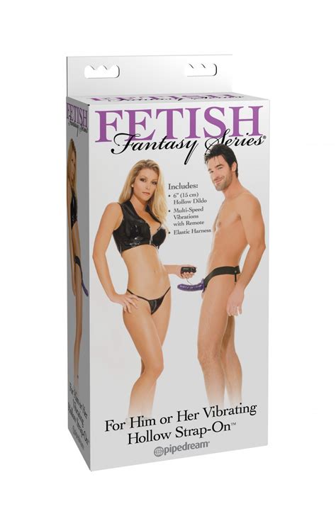 Fetish Fantasy Series For Him Or Her Vibrating Hollow Strap On Purple