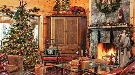 6 Log Homes Decorated For Christmas Log Home Decorating Chic Home