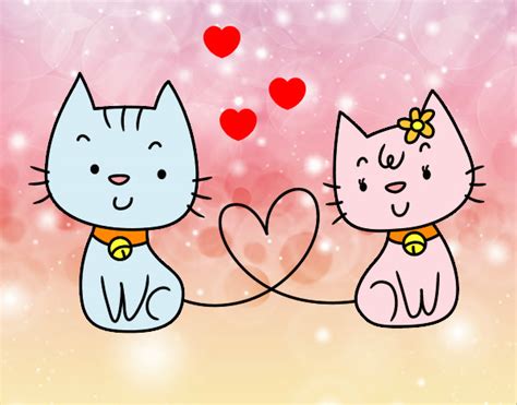 San Valentín Dibujos Con Colores De Gatos Imagui