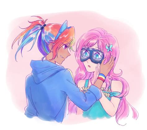 2159741 Safe Artist Laochi777 Fluttershy Rainbow Dash Equestria Girls Female Lesbian