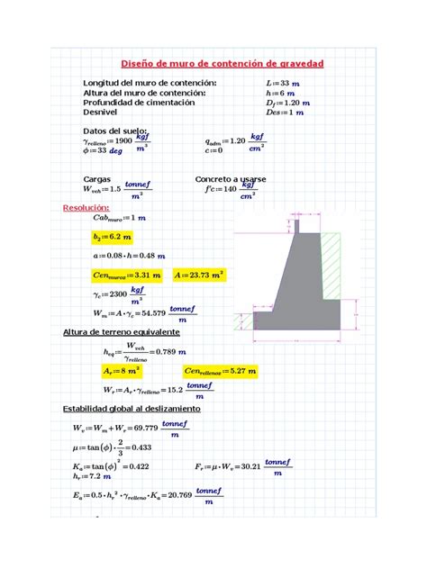 Muro De Contencion Por Gravedad Pdf Pdf