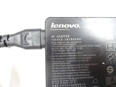 Yahoo オークション 新入荷 Lenovo Acアダプタ 角形 Adlx65sdc2a等 2