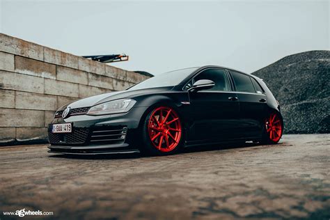 Volkswagen Mk7 Gti Avant Garde Wheels M621 Brushed Candy Red 1 Volkswagen Mk7 Golf Gti On