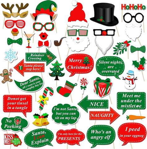 Amazon Christmas Photo Booth Props Kit Pcs Konsait Diy