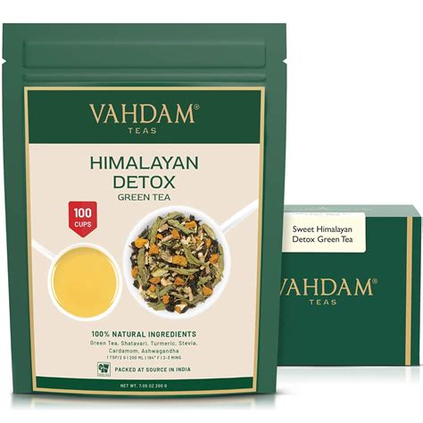 Vahdam S Er Himalaya Detox Gr Ner Tee Loses Blatt Tassen