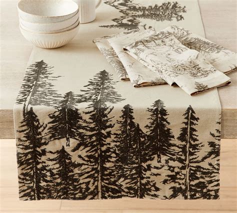 Rustic Forest Cotton Linen Napkins Set Of 4 Pottery Barn