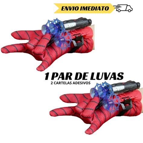 Kit Duas Luvas Homem Aranha Infantil Atirador De Teia Dardo Brinquedo