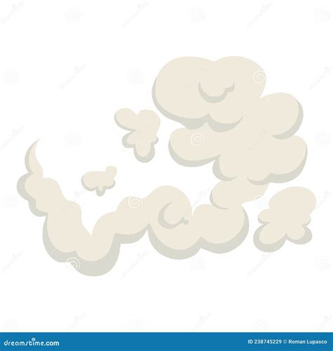 Cartoon Dust Cloud Comic Cloud Shape Spray Air Smoke Fog Road