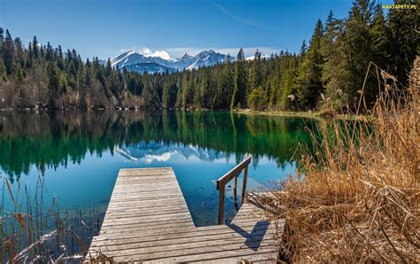 Tapety Zdj Cia Pomost Trzcina Cresta Lake Jezioro Szwajcaria