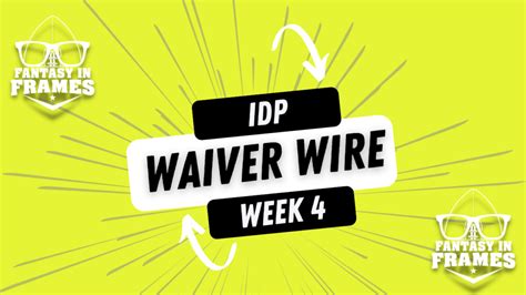 Idp Waiver Wire Adds For Week 4 Fantasy In Frames