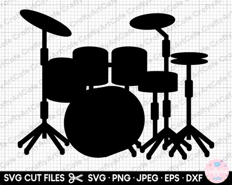 Drum Set Silhouette Drum Set Clipart Drum Set Svg Drum Set Vector Drum ...