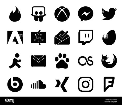 20 Social Media Icon Pack Including Firefox Baidu Inbox Mail Gmail