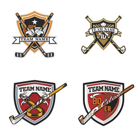 Dise O Del Logotipo Del Equipo De Hockey Vectorial Vector Premium