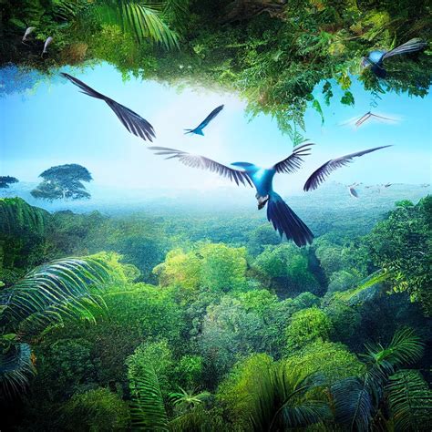 Rainforest Birds Flying