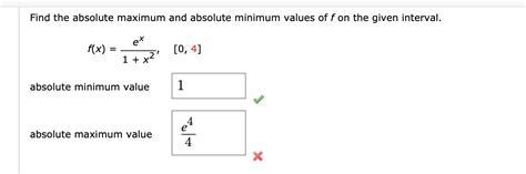 Solved Find The Absolute Maximum And Absolute Minimum Values