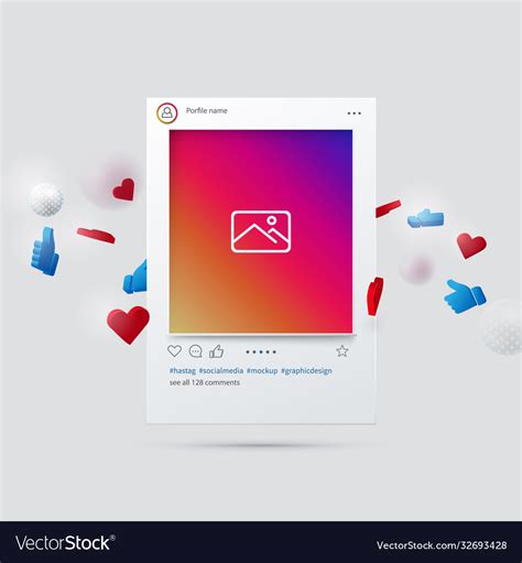 Mockup Social Network Interface Social Media Vector Image