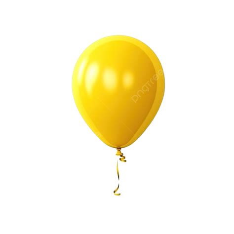 Yellow 3d Helium Air Balloon Balloon Birthday 3d Png Transparent