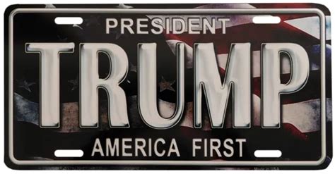 President Trump 2024 America First Usa Flag 6x12 Aluminum License Plate