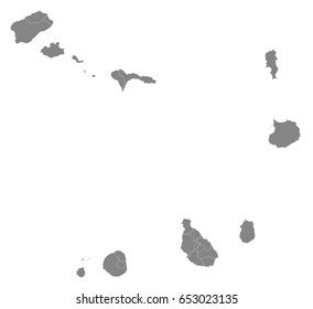 Gray Map Cape Verde Stock Vector Royalty Free Shutterstock