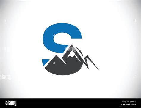 Lettre S Monogramme Initiale Avec Le Pic De Montagne Symbole Du Logo