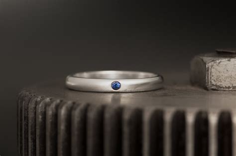 Sapphire Silver Ring, Wedding Band, Sterling Silver Ring, Flush Set ...