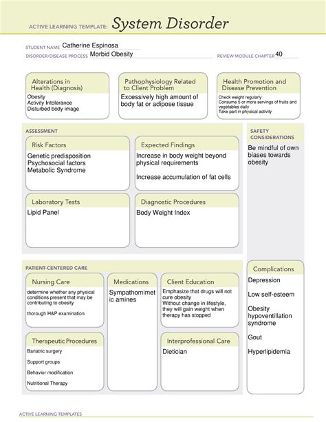 System Disorder Templatepdf Active Learning Template System Images