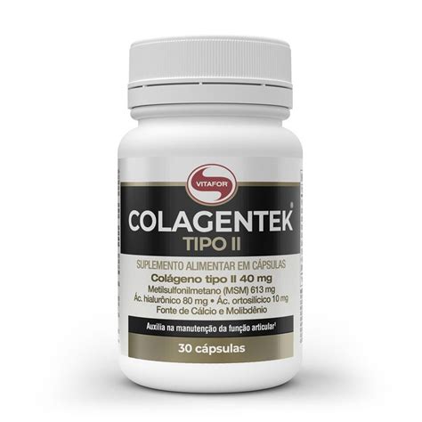 Colágeno Colagentek Tipo II 30 Cápsulas Vitafor Nutribell Beleza e Saúde