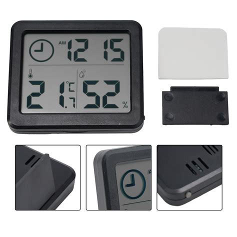 1PCS Mini Thermometer Hygrometer Table Clock Wall Clock Kitchen Time ...