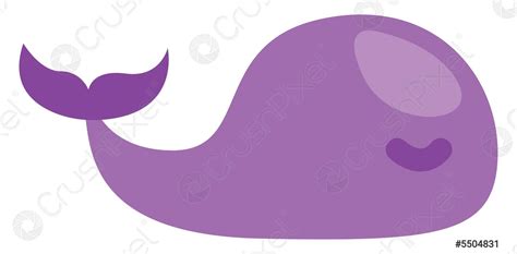 Purple sea whale, illustration, vector on a white background - stock ...