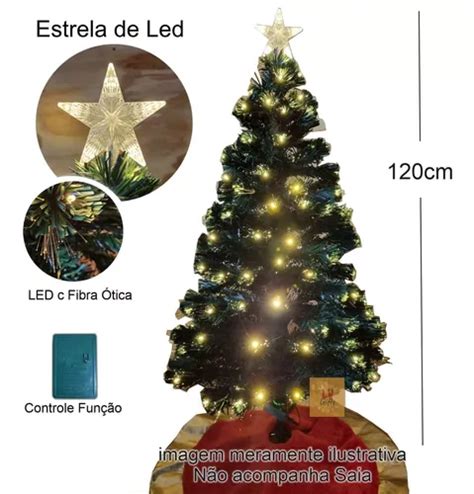 Rvore De Natal Led Amarelo Morno Fibra Tica Cm Bivolt