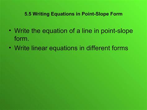 5.5 Linear Equations Point Slope Form | PPT