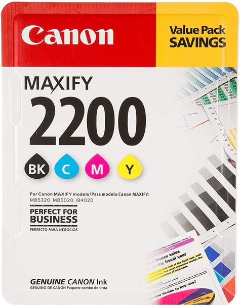 Amazon Canon Ink MAXIFY PGI 2200 4 Color Multi Pack Ink Black Cyan