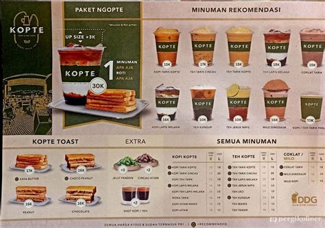 Selalu Diperbarui Menu Kopte Kopi Teh Tegalsari Surabaya