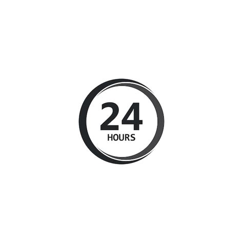 Symbole De 24 Heures Logo Vector Icon Illustration Vecteur Premium