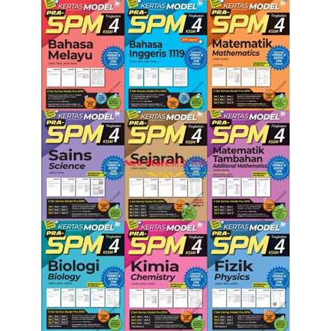 Sasbadi Kertas Model Pra Spm Tingkatan Kssm Lazada