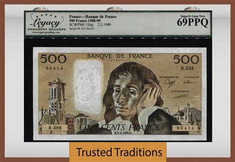 Welt Banknoten France Tt Pk G Francs Pascal Lcg